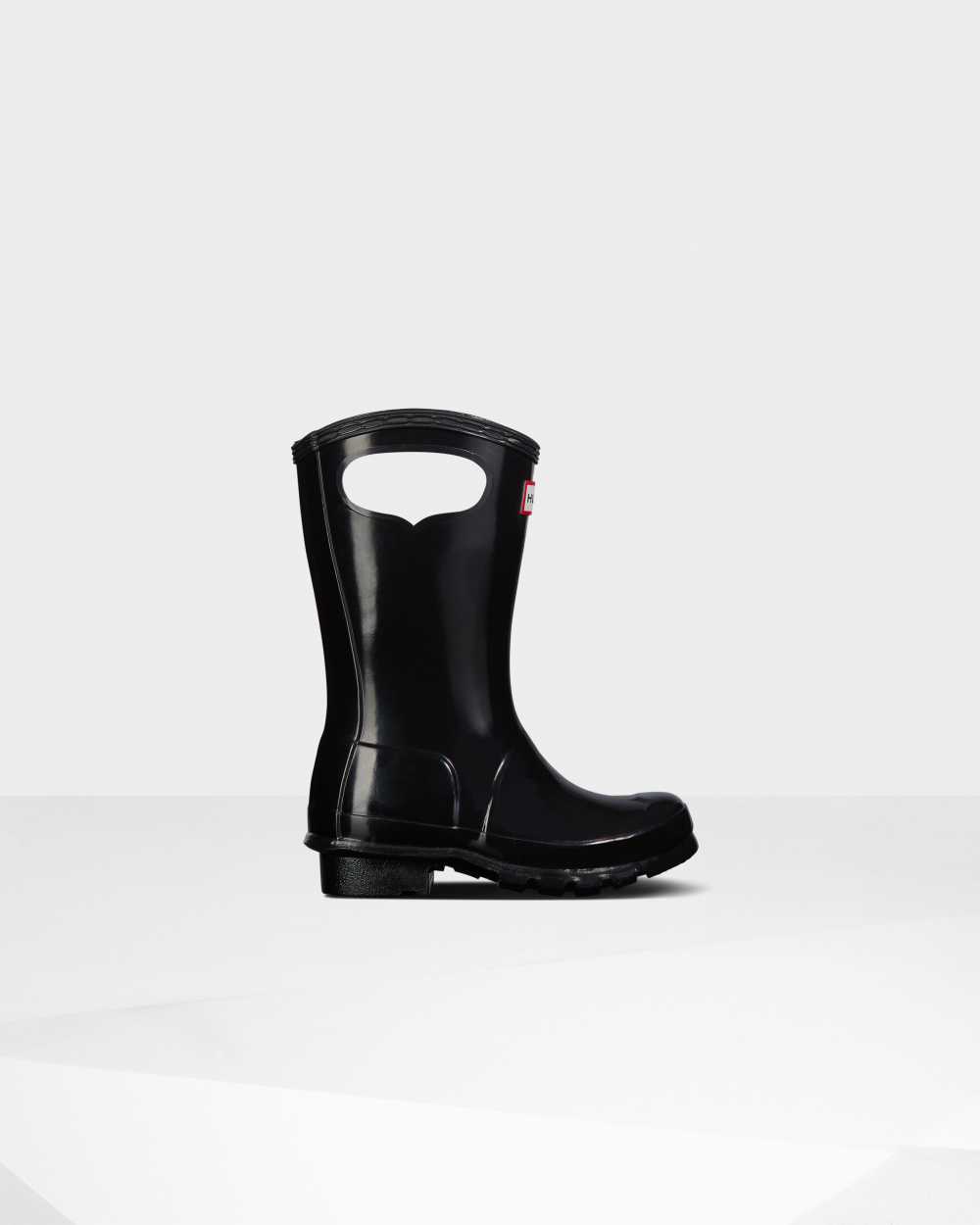 Botas De Agua Niños - Hunter Original Big Grab Handle Gloss Negro - OYXGLV-604 - Negro